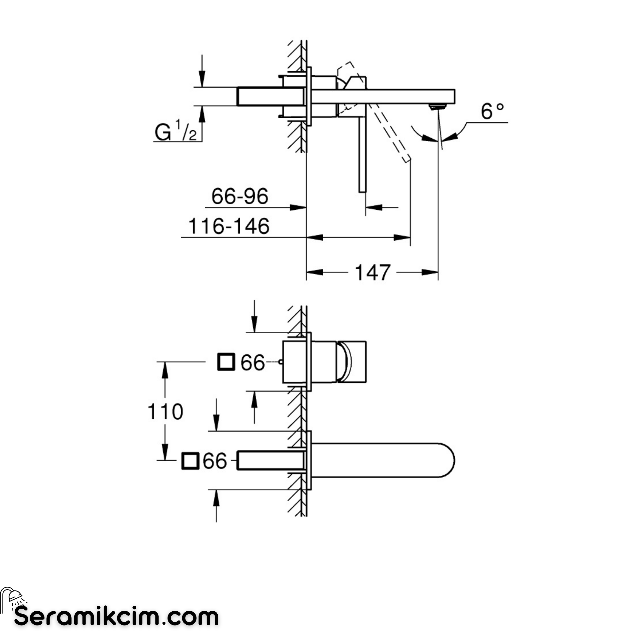 Grohe Plus Ankastre Lavabo Bataryası, (Sıva Üstü Grubu) M-Boy, Fırçalı Sert Grafit 29303AL3