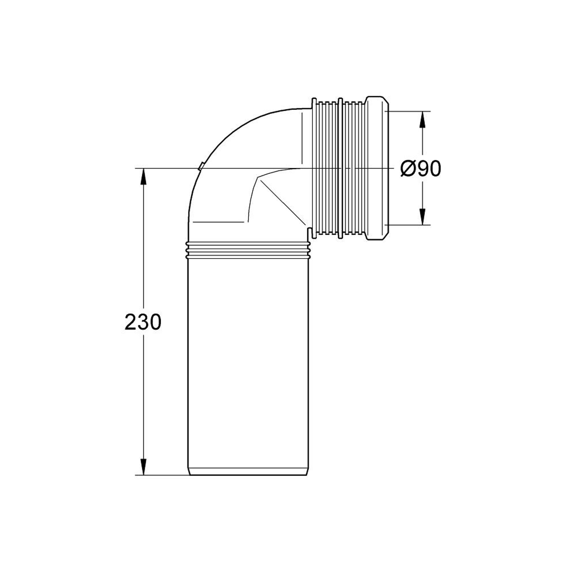 Grohe PP Çıkış Dirseği Ø90 mm Krom 42327000