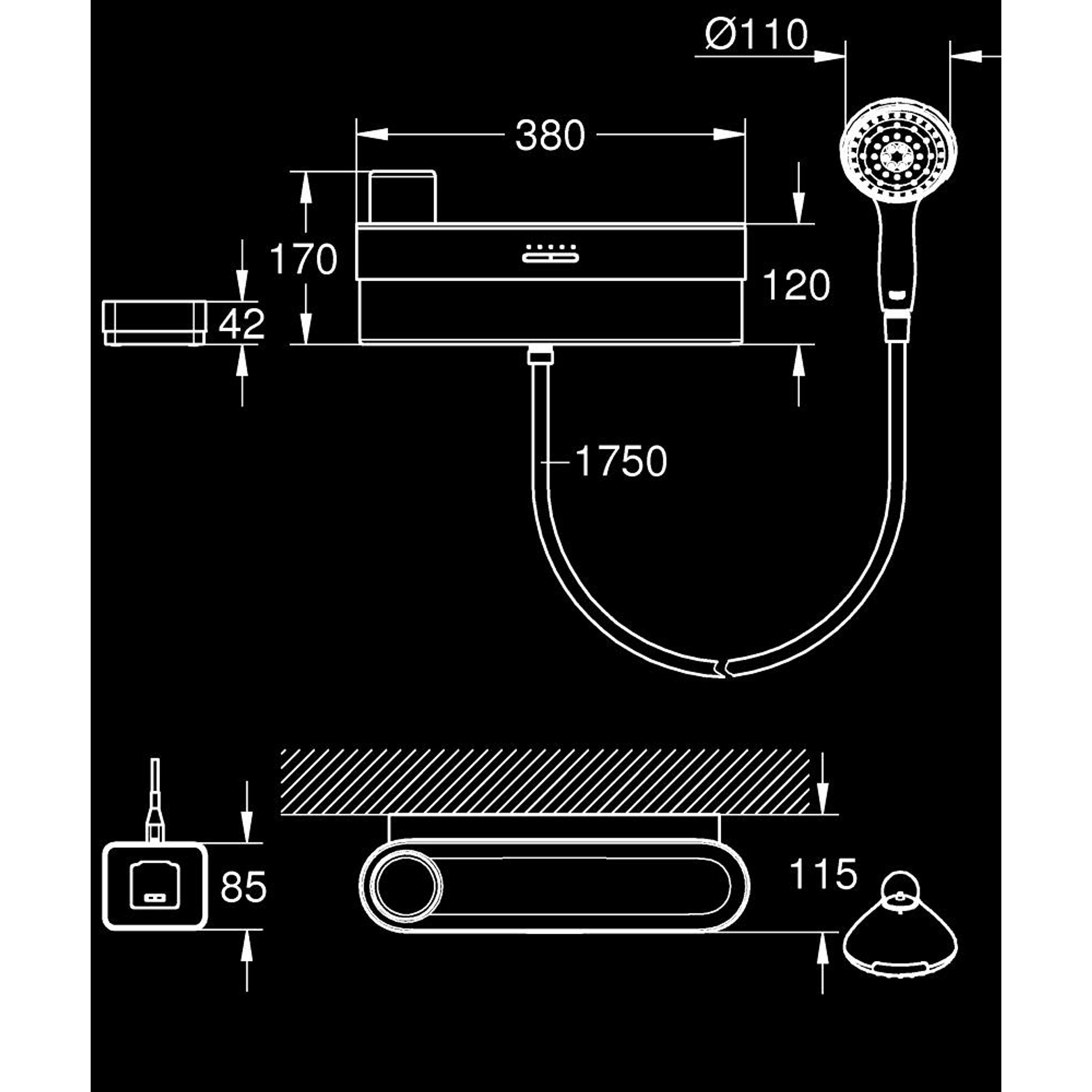 Grohe PureFoam Duş Başlangıç Seti Beyaz Cam 1050740000