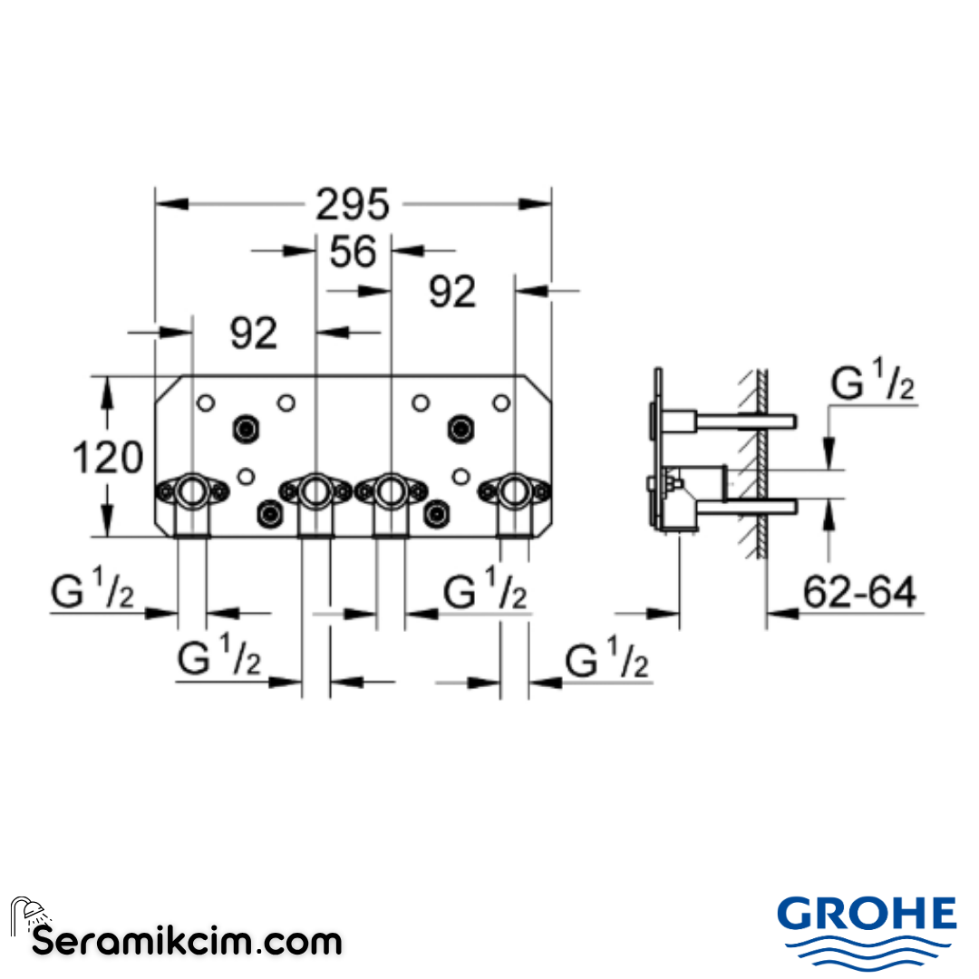 Grohe Rainshower Aqua 15 F-Series İç Montaj Gövdesi (Sıva Altı Grubu) 26855000 - 26855000