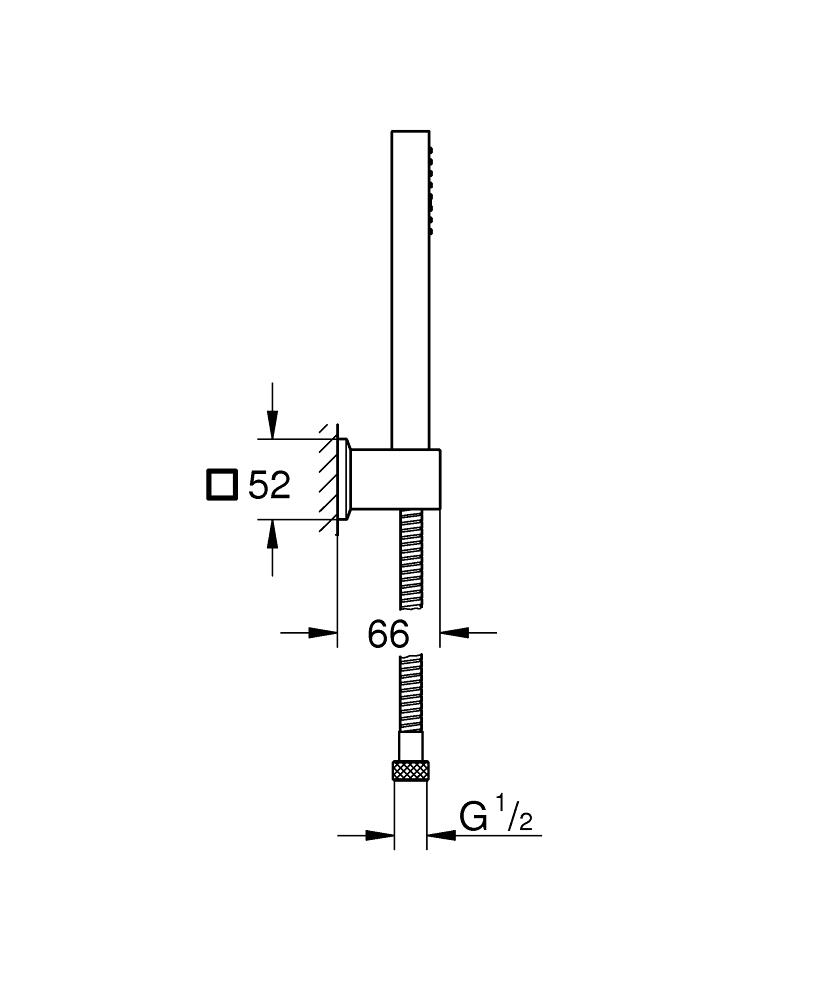 Grohe Rainshower Aqua Cube Stick El Duşu Takımı Krom 26886000