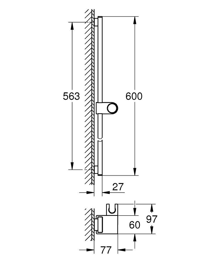 Grohe Rainshower Aqua Duş Sürgüsü, 60 cm Krom 1016730000