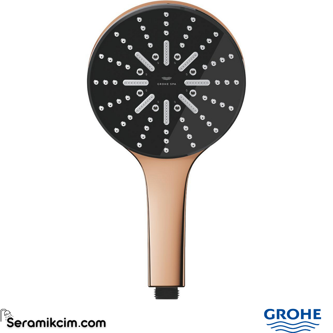 Grohe RainShower Aqua El Duşu, 3 Akışlı Parlak Bakır 101676DA00