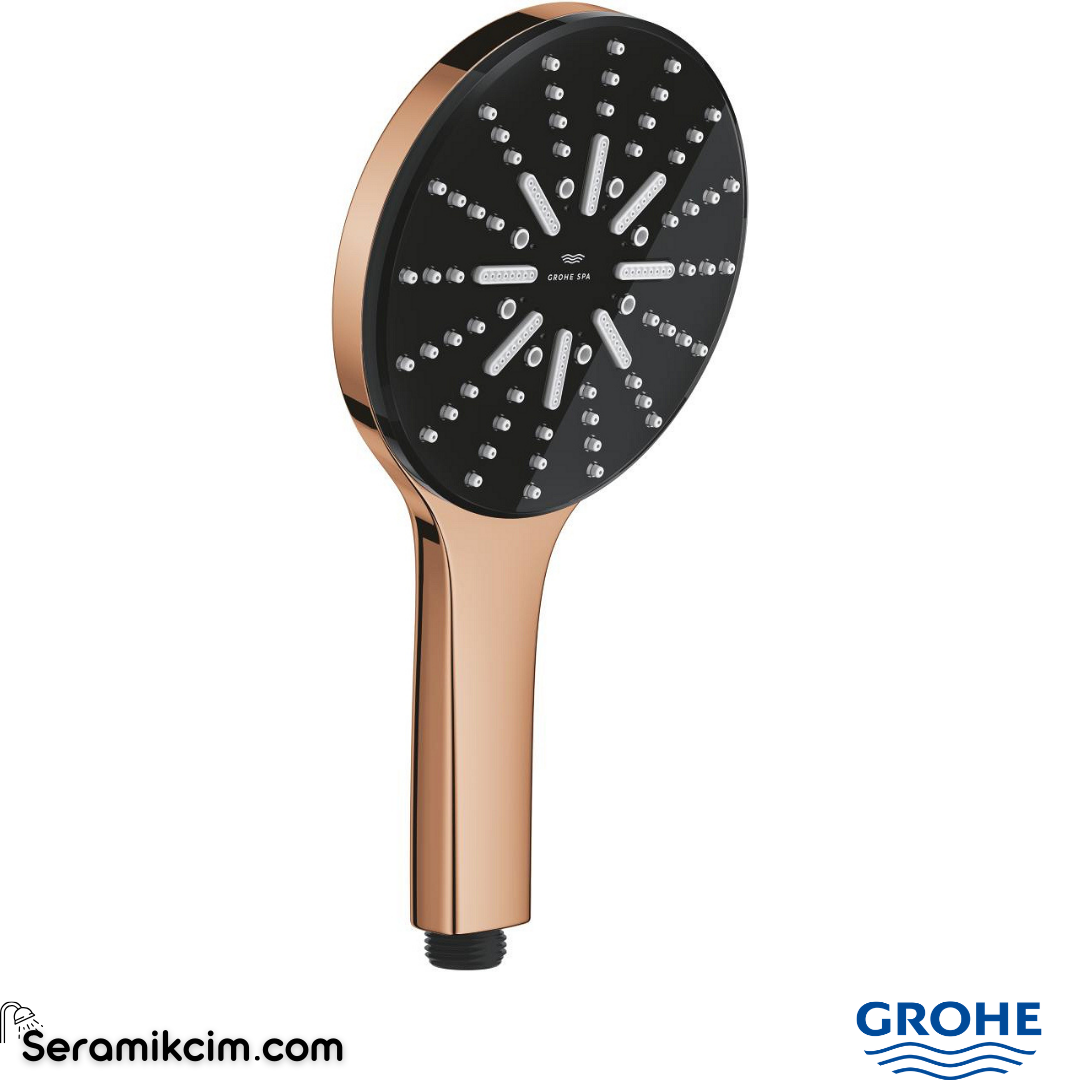 Grohe RainShower Aqua El Duşu, 3 Akışlı Parlak Bakır 101676DA00