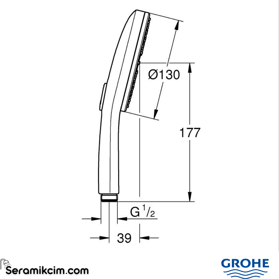 Grohe RainShower Aqua El Duşu, 3 Akışlı, Fırçalı Sert Grafit 101676AL00