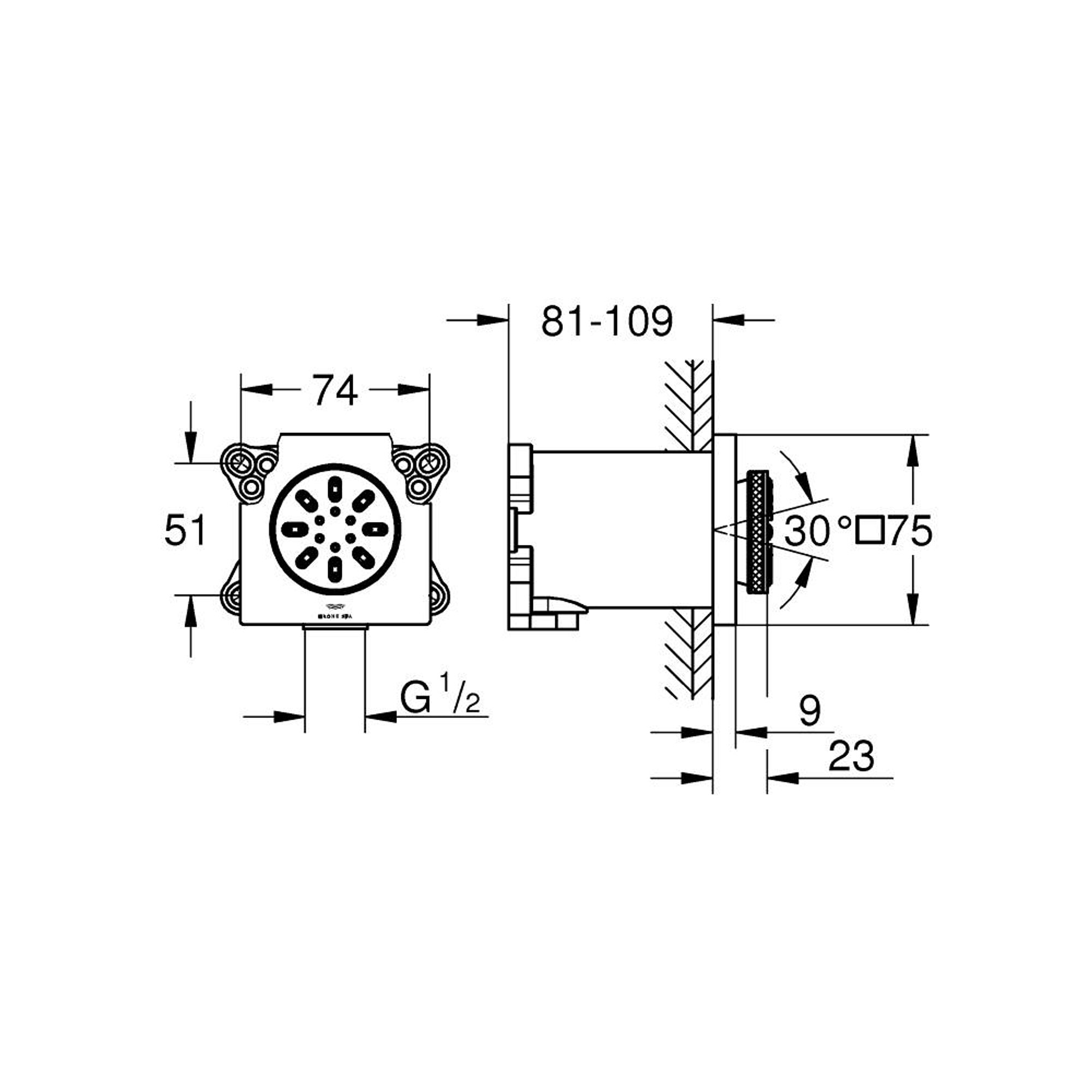 Grohe Rainshower Aqua Kare Vücut Duşu 2 Fonksiyonlu Sert Grafit 26802A00