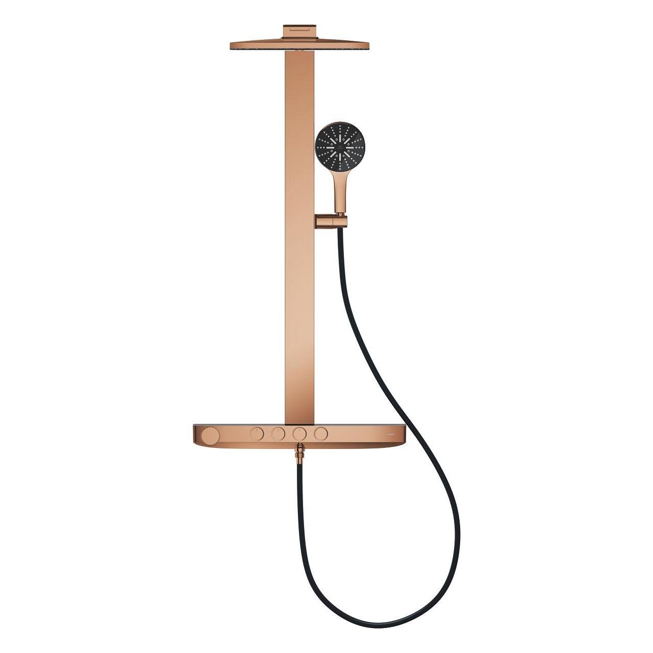 Grohe Rainshower Aqua Pure SmartControl Duş Sistemi, Duvara Monte, Termostatik Bataryalı Duş Kolonu, Parlak Bakır 100964DA00