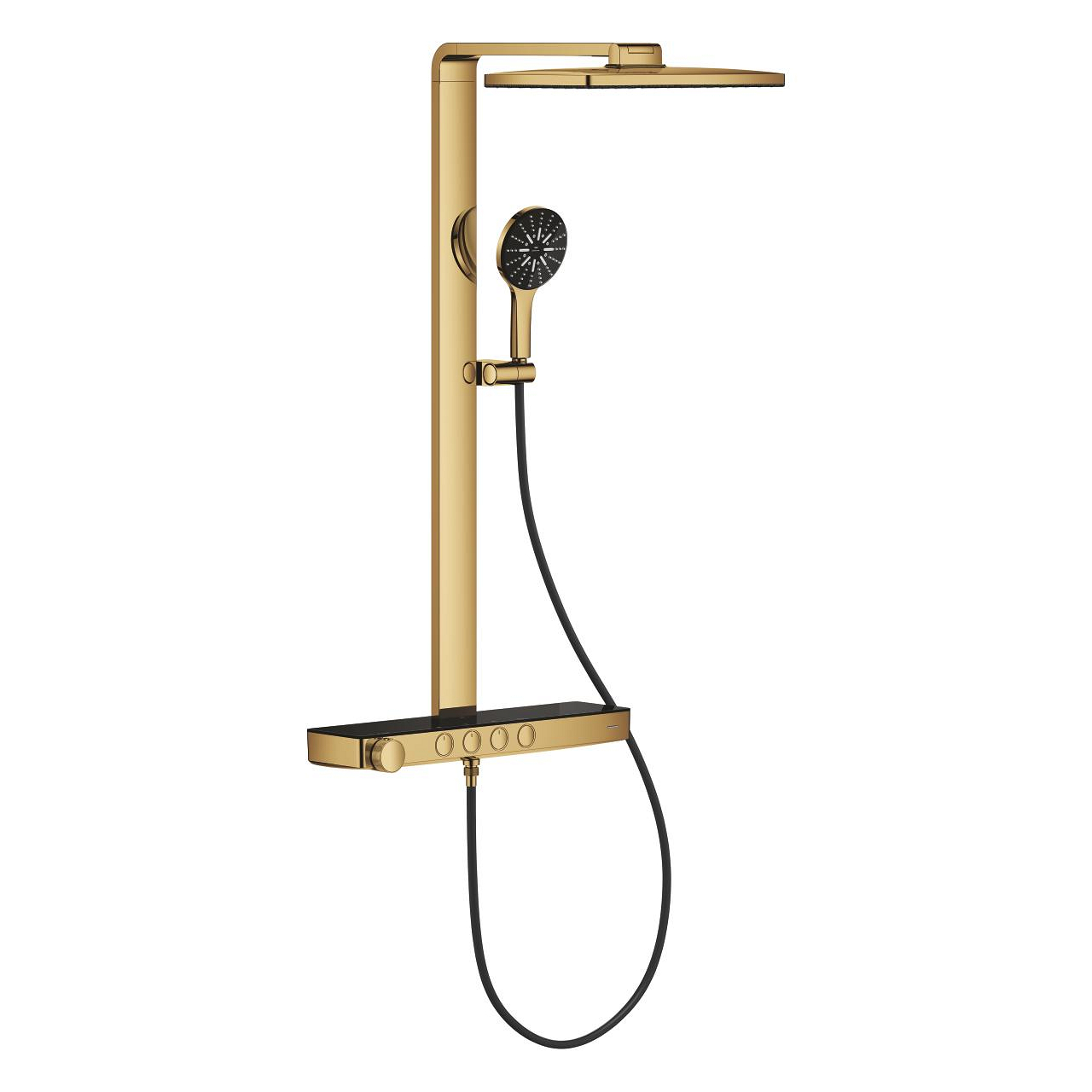 Grohe Rainshower Aqua Pure SmartControl Duş Sistemi, Duvara Monte, Termostatik Bataryalı Duş Kolonu, Parlak Altın 100962GL00