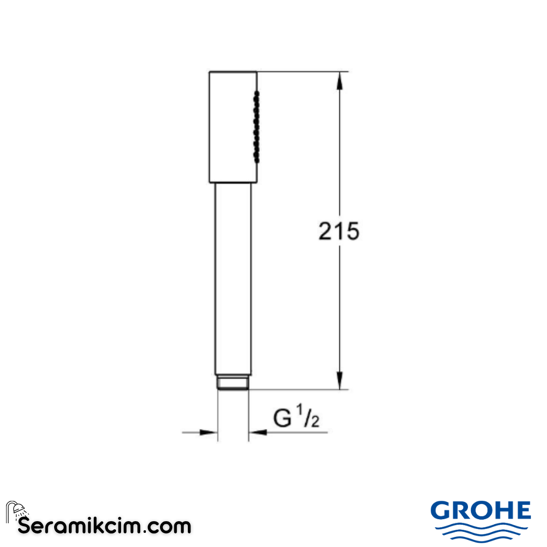 Grohe Rainshower Aqua Stick El Duşu, 1 Akışlı, Fırçalı Sert Grafit 26866AL0