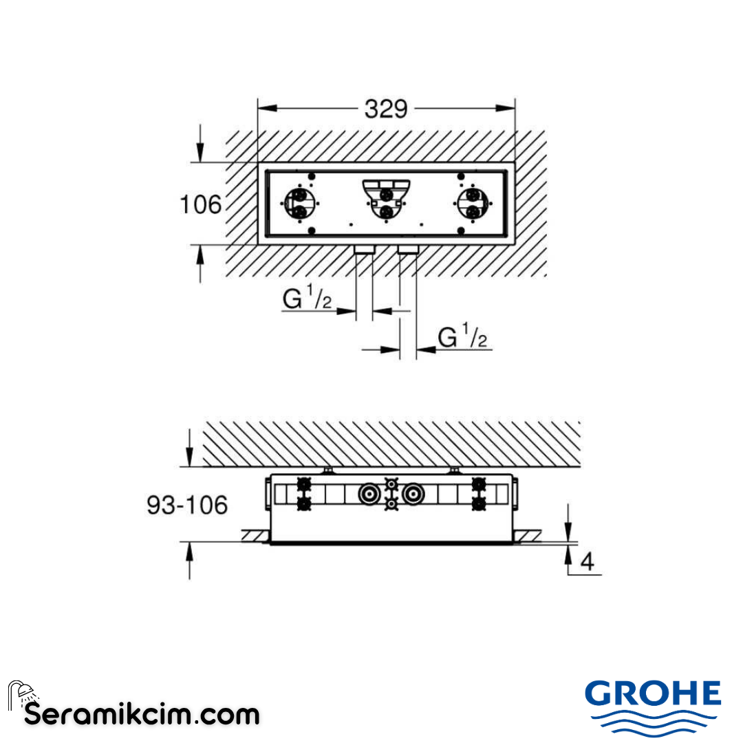 Grohe Rainshower Aqua Tepe Duşu İç Gövde 26739000