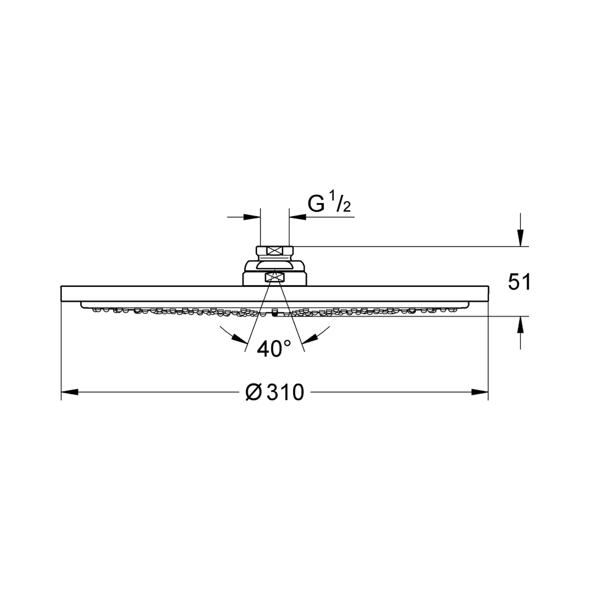 Grohe Rainshower Cosmopolitan 310 Tepe Duşu 1 Fonksiyonlu Krom 27477000