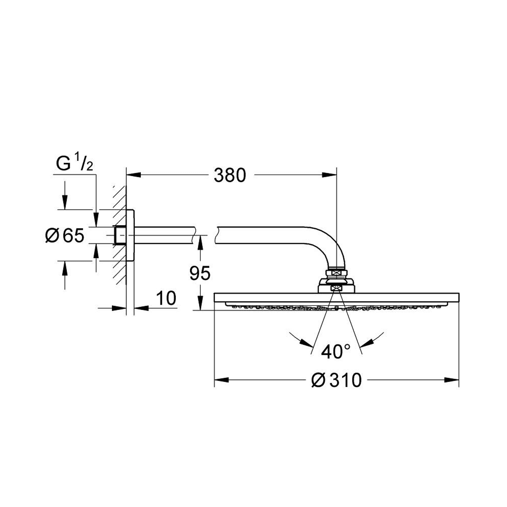 Grohe Rainshower Cosmopolitan 310 Tepe Duşu Seti 1 Fonksiyonlu Krom 26056000
