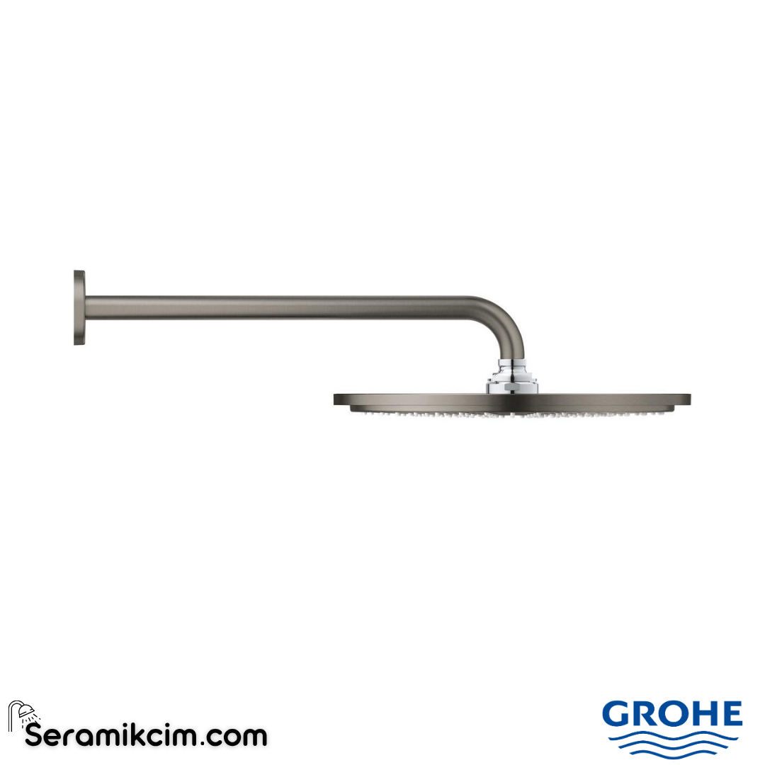 Grohe Rainshower Cosmopolitan Tepe Duşu ve Dirseği 38cm Brushed Hard Graphite 26066AL0