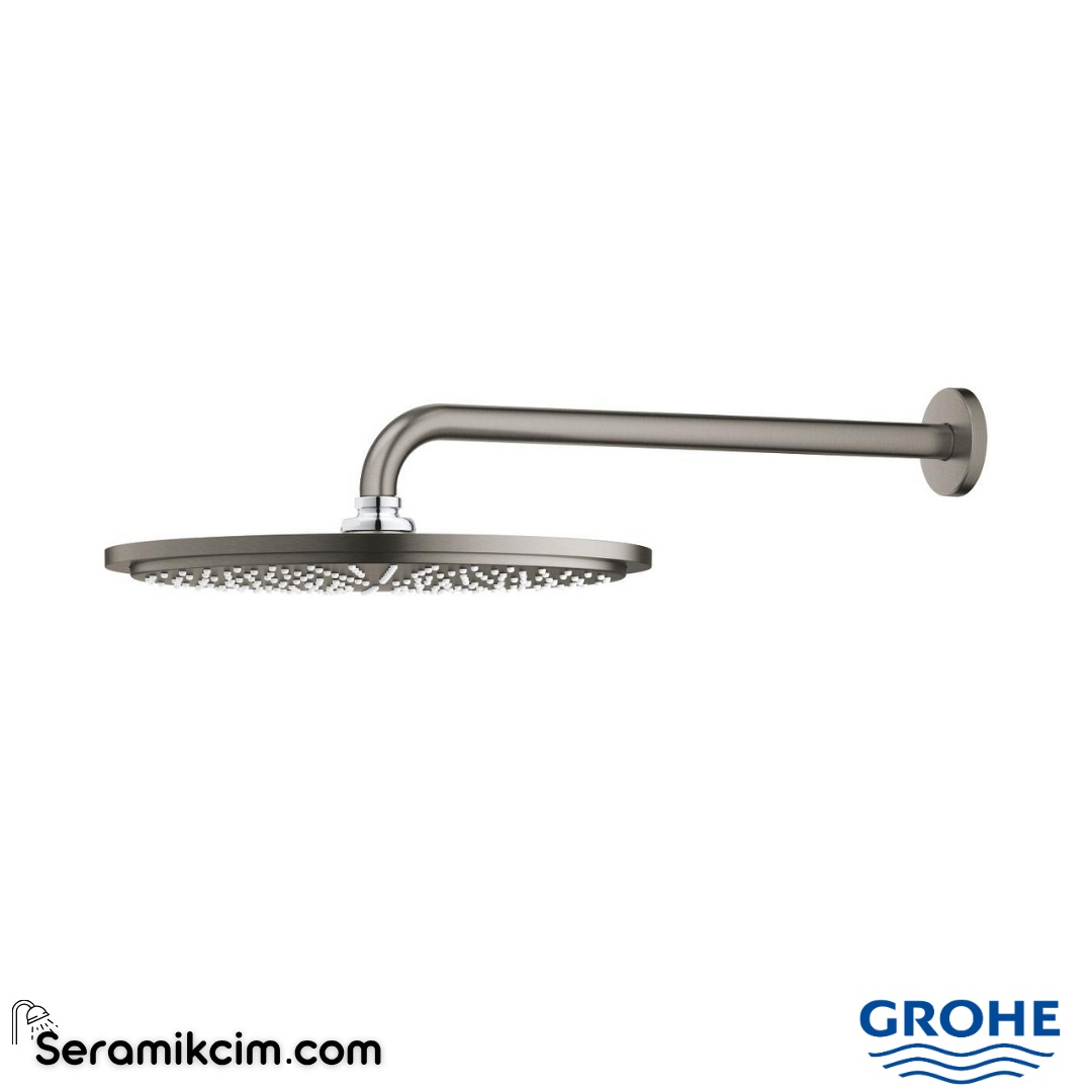 Grohe Rainshower Cosmopolitan Tepe Duşu ve Dirseği 38cm Brushed Hard Graphite 26066AL0