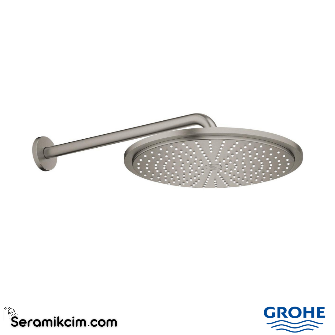 Grohe Rainshower Cosmopolitan Tepe Duşu ve Dirseği 38cm Brushed Hard Graphite 26066AL0