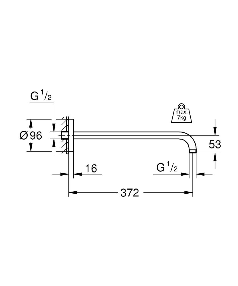 Grohe Rainshower Duş Başlığı, 378 mm Krom 28982000