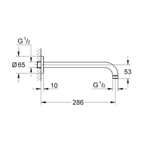 Grohe Rainshower Duş Başlığı Kolu, 286 mm - 28576000
