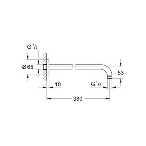 Grohe Rainshower Duş Başlığı Kolu, 380 mm - 28361000