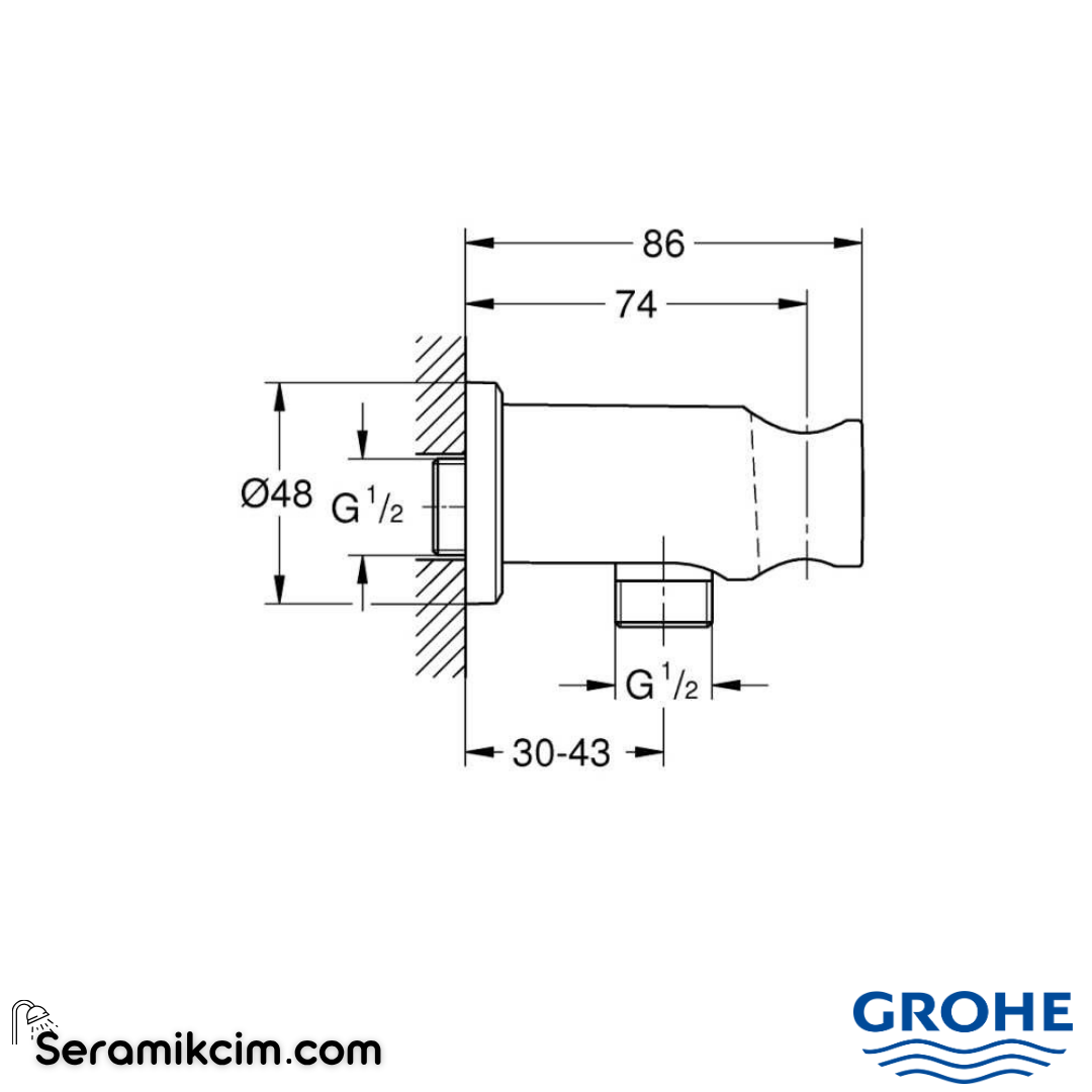 Grohe Rainshower Duş Çıkış Dirseği Krom 26658000 - 26658000