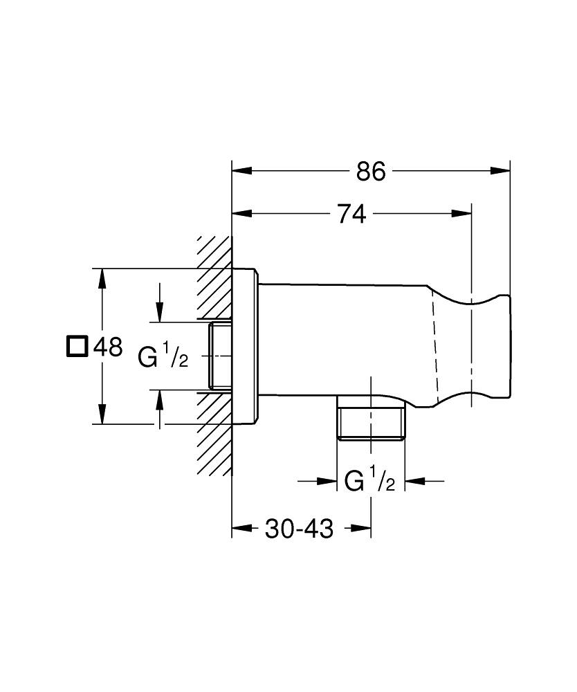 Grohe Rainshower Duş Çıkış Dirseği, Parlak Altın 26659GL0