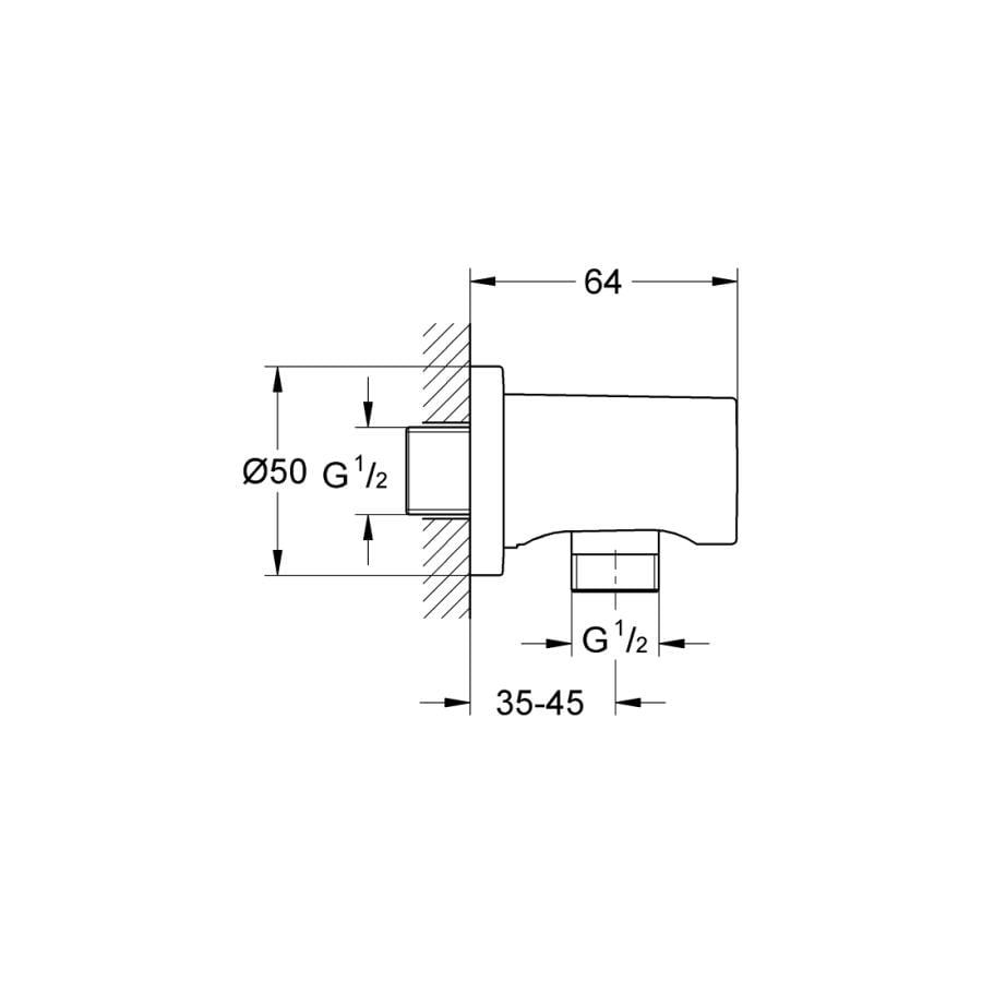 Grohe Rainshower Duş Çıkışı Dirseği, Paslanmaz Çelik 27057DC0