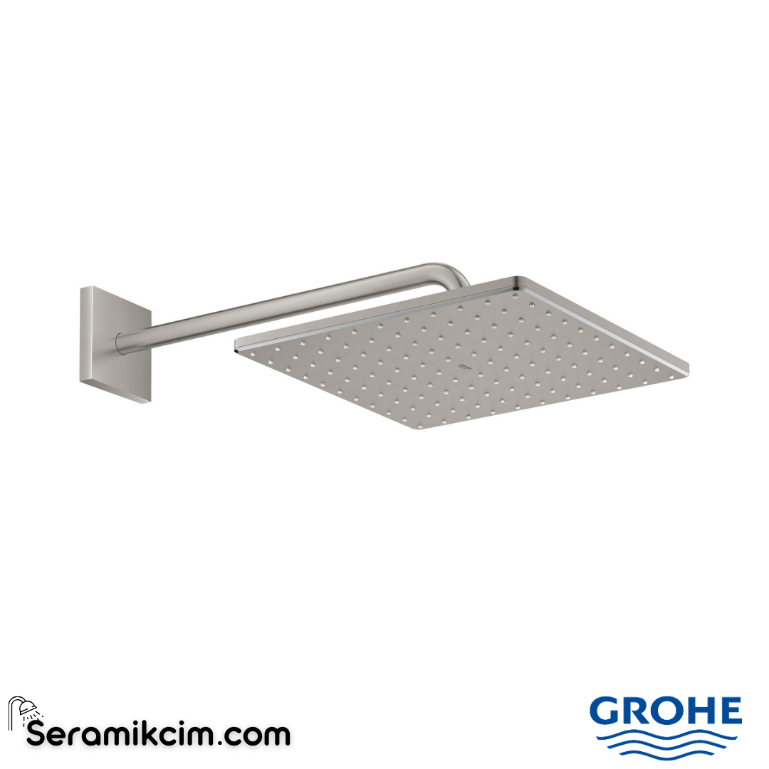 Grohe Rainshower Mono 310 Cube Tepe Duşu Seti, 31 cm Tek Akışlı, Paslanmaz Çelik 26564DC0
