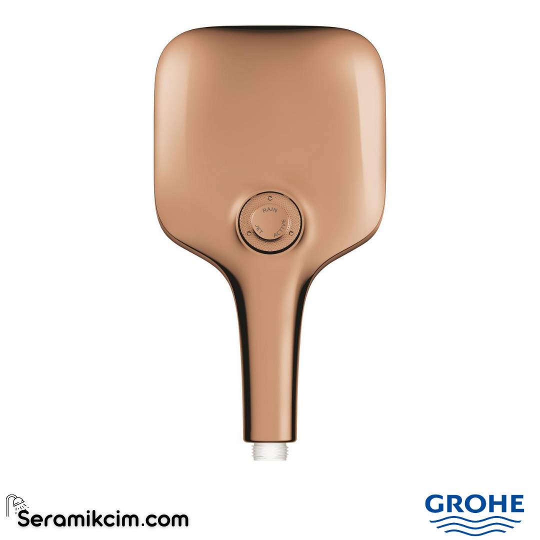 Grohe RainShower SmartActive 130 Cube El Duşu, 3 Fonksiyonlu ,Parlak Bakır 26582DA0