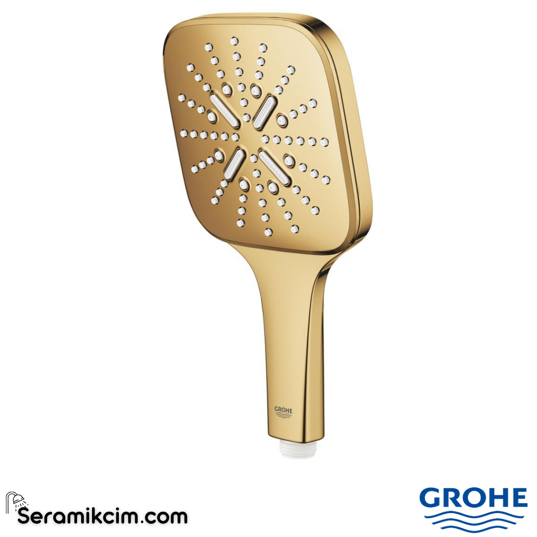 Grohe RainShower SmartActive 130 Cube El Duşu, 3 Akışlı, Parlak Altın 26582GL0 - 26582GL0