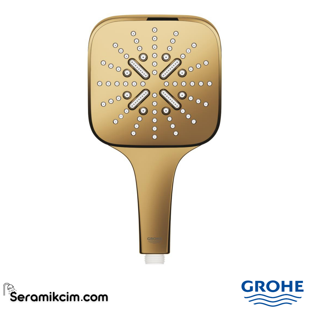 Grohe RainShower SmartActive 130 Cube El Duşu, 3 Akışlı, Parlak Altın 26582GL0 - 26582GL0