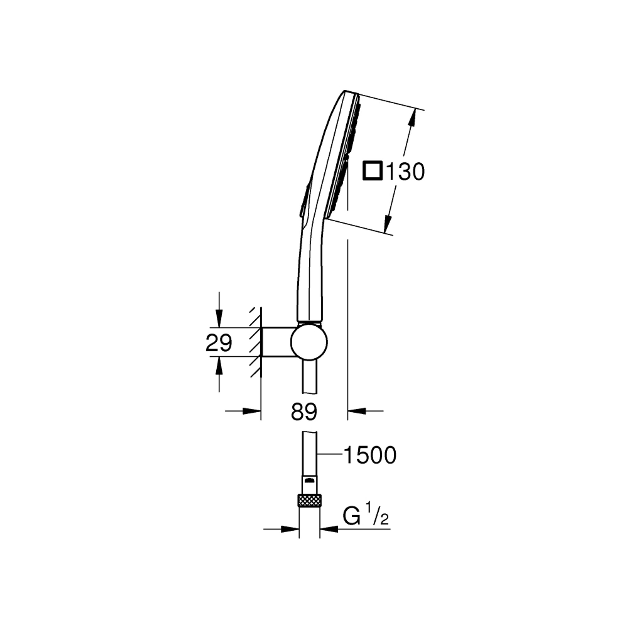 Grohe Rainshower SmartActive 130 Cube Duş Askısı ve El Duşu Seti 3 Fonksiyonlu Beyaz 26588LS0