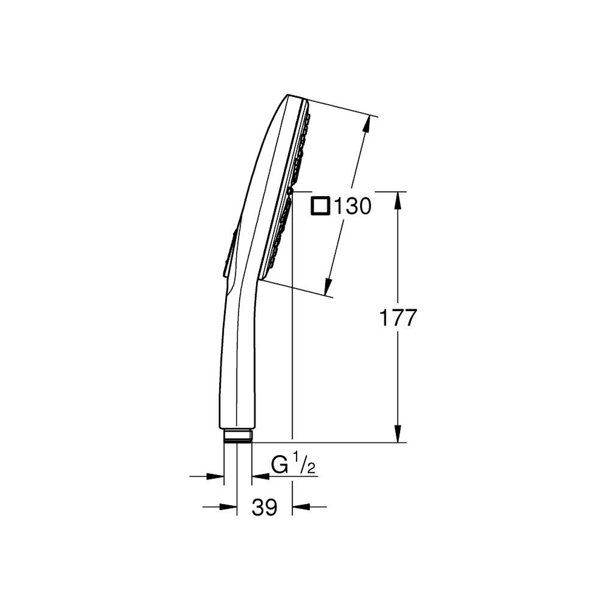 Grohe RainShower SmartActive 130 Cube El Duşu 3 Akışlı Sert Grafit 26582A00