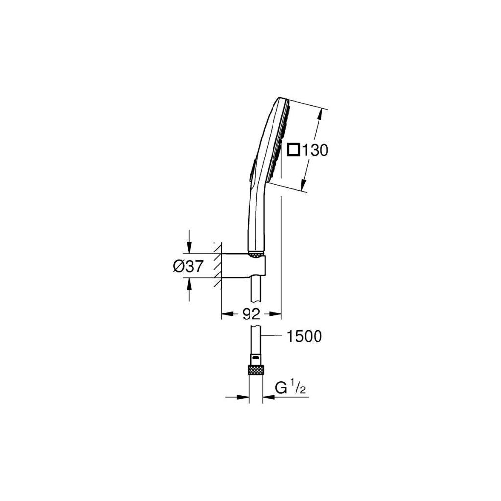 Grohe RainShower SmartActive 130 Cube El Duşu, 3 Akışlı Krom - 26589000