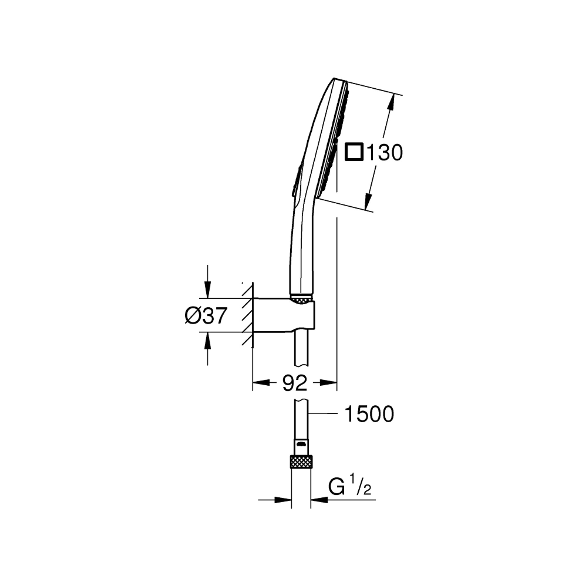 Grohe Rainshower SmartActive 130 Cube Duş Askısı ve El Duşu Seti 3 Fonksiyonlu Beyaz 26589LS0