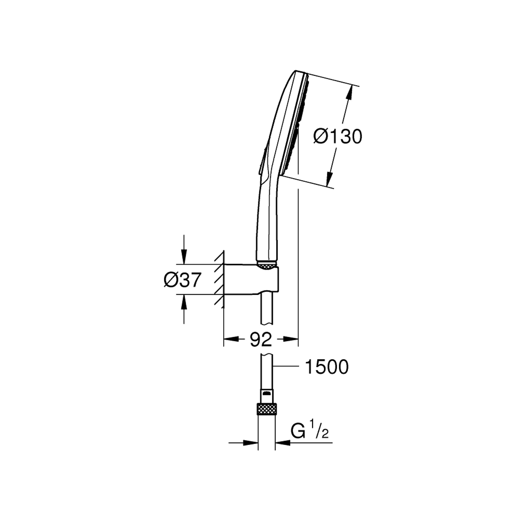 Grohe Rainshower SmartActive 130 Duş Askısı ve El Duşu Seti 3 Fonksiyonlu Beyaz 26581LS0
