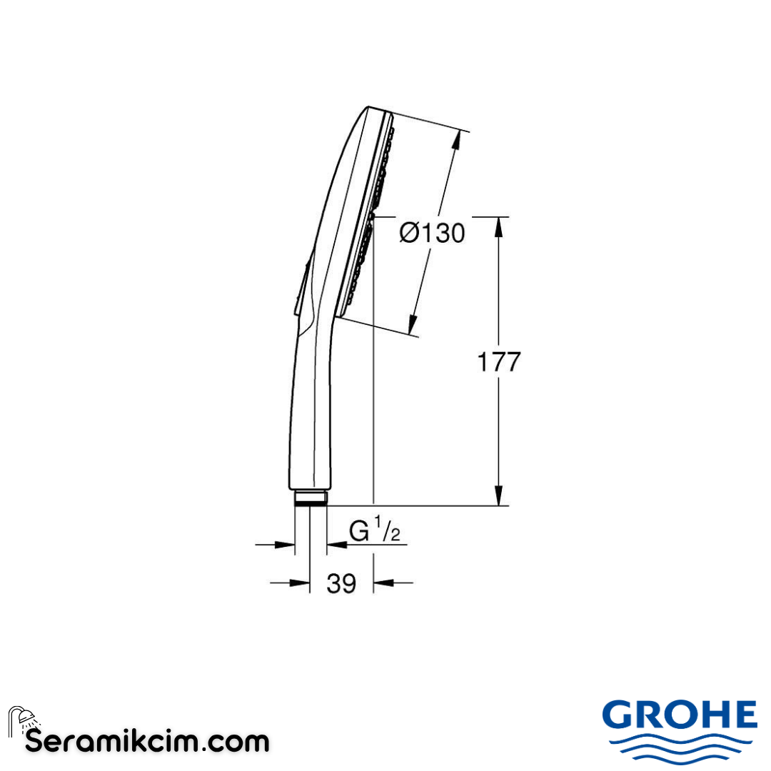Grohe RainShower SmartActive 130 El Duşu, 3 Akışlı, Fırçalı Altın 26574GN0 - 26574GN0
