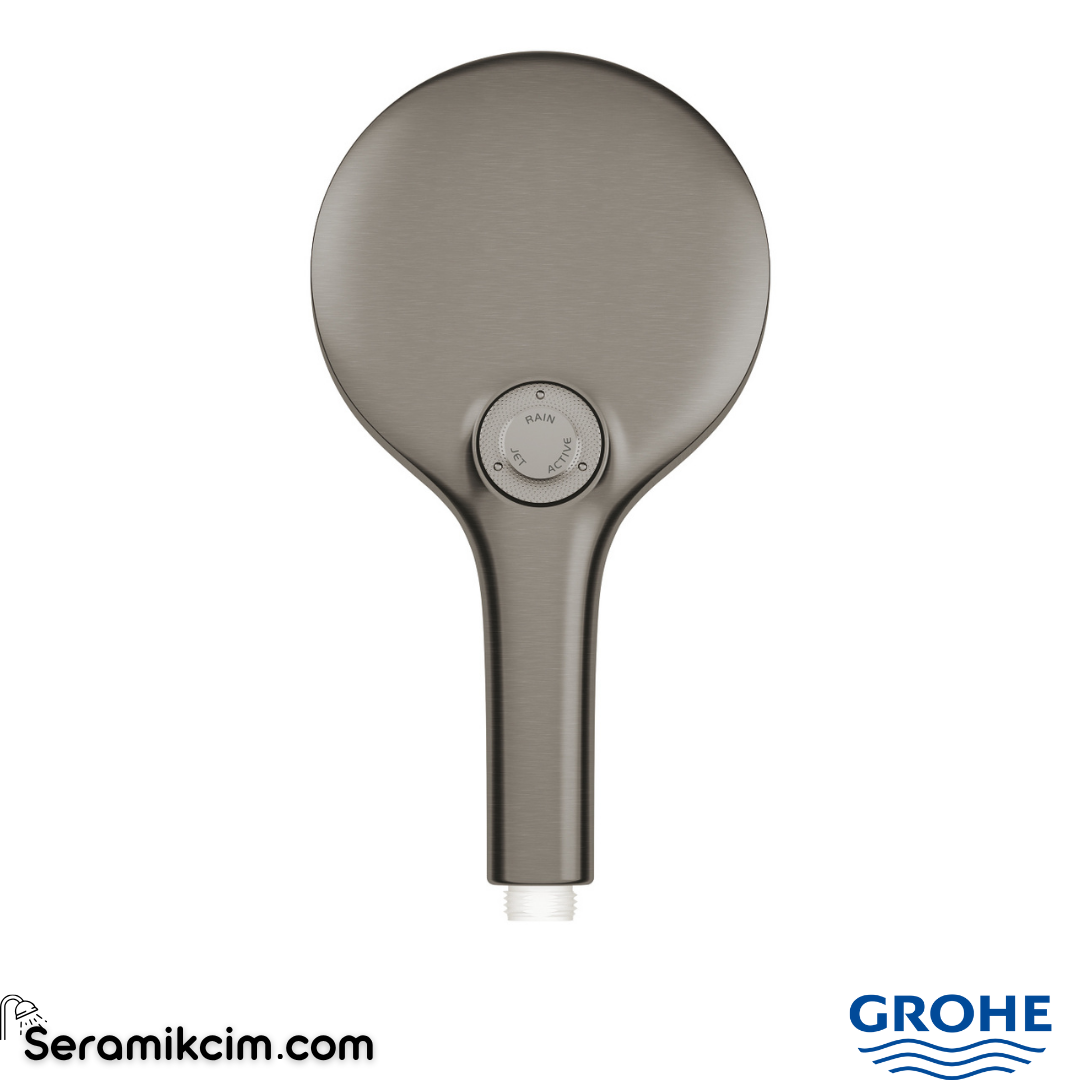Grohe RainShower SmartActive 130 El Duşu, 3 Fonksiyonlu, Fırçalı Sert Grafit 26574AL0