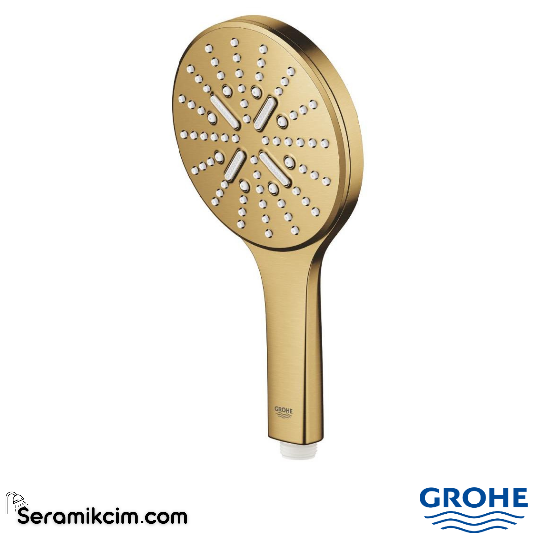 Grohe RainShower SmartActive 130 El Duşu, 3 Akışlı, Fırçalı Altın 26574GN0 - 26574GN0