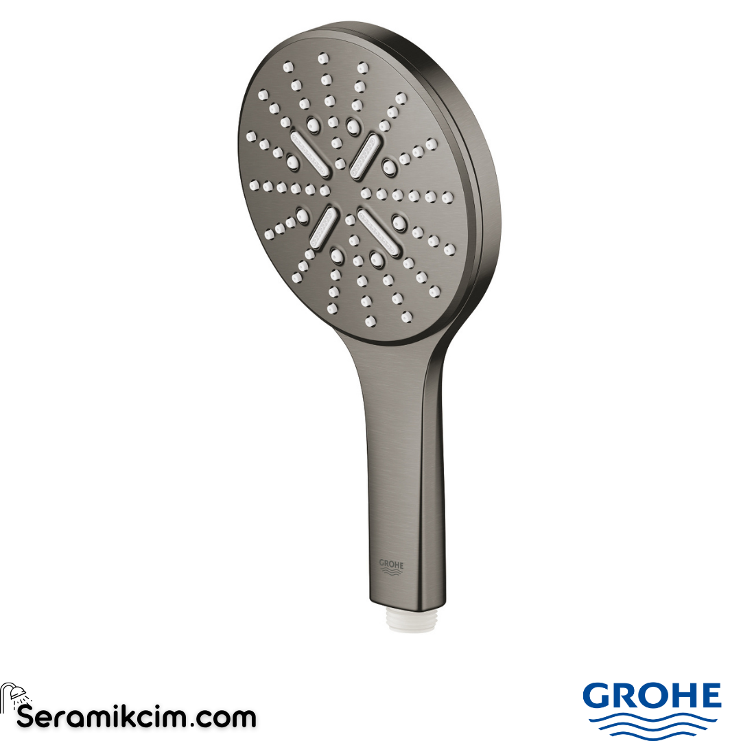 Grohe RainShower SmartActive 130 El Duşu, 3 Fonksiyonlu, Fırçalı Sert Grafit 26574AL0