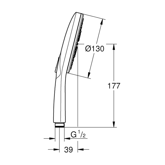 Grohe RainShower SmartActive 130 El Duşu, 3 Akışlı, Altın - 26574GL0