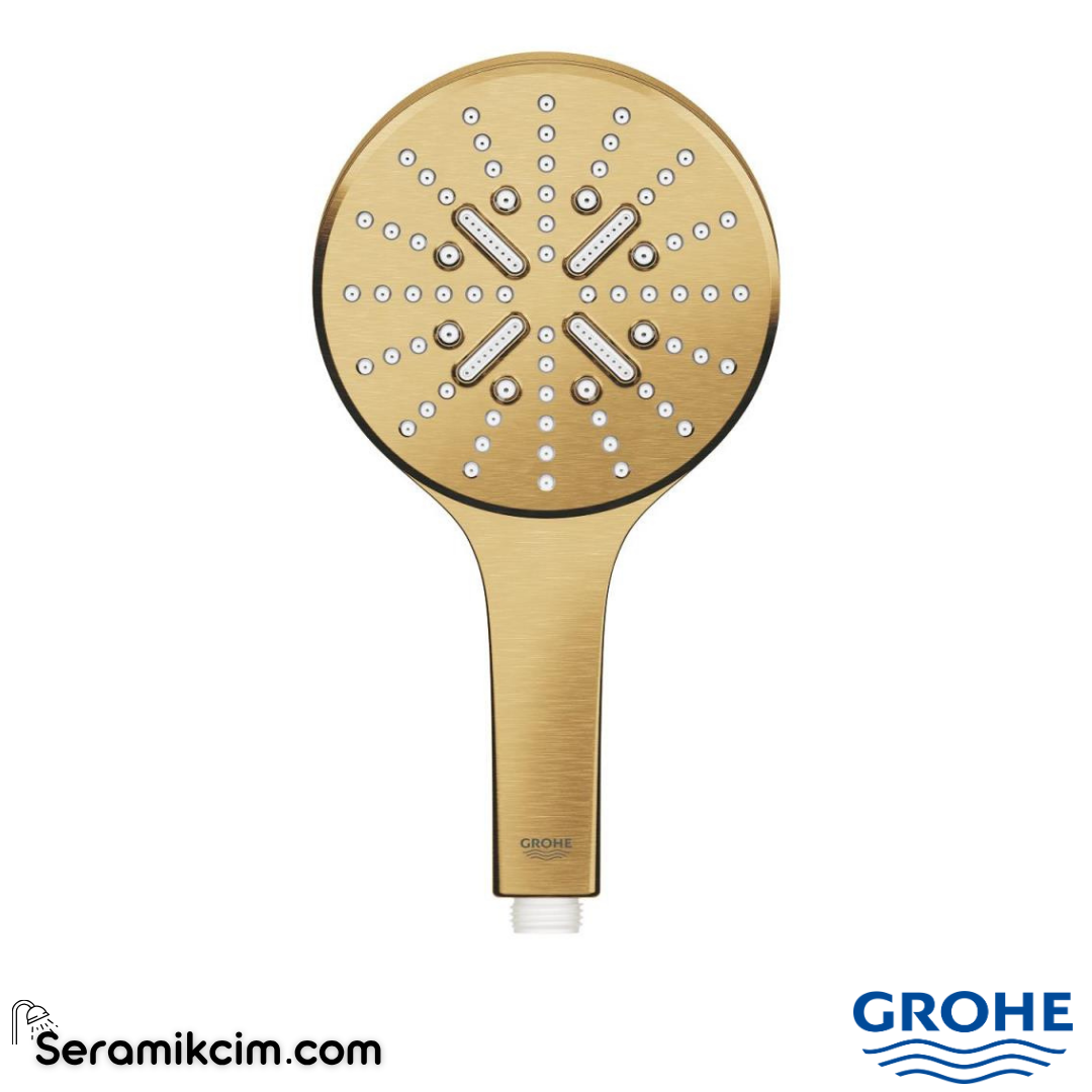 Grohe RainShower SmartActive 130 El Duşu, 3 Akışlı, Fırçalı Altın 26574GN0 - 26574GN0