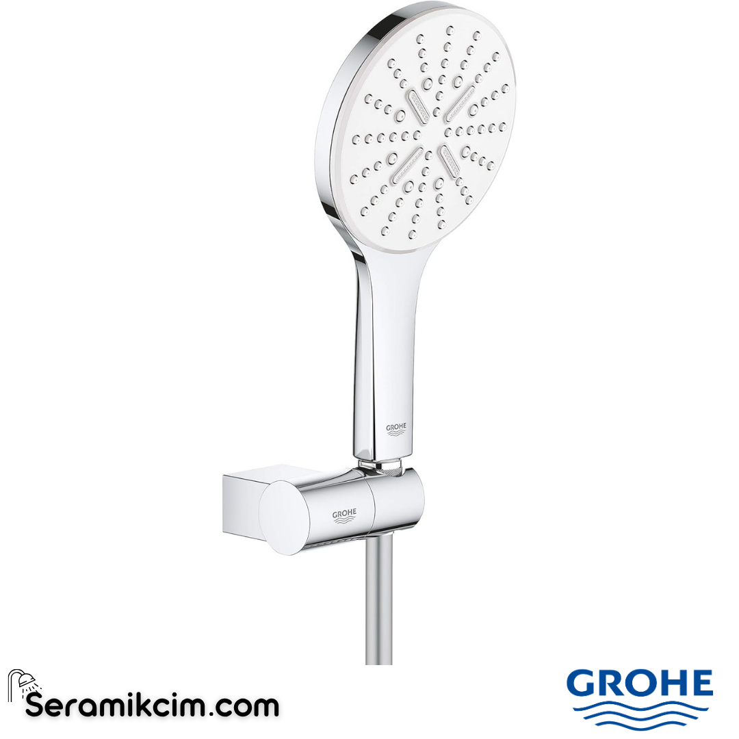 Grohe RainShower SmartActive 130 El Duşu, 3 Fonksiyonlu, Krom-Beyaz 26580LS0
