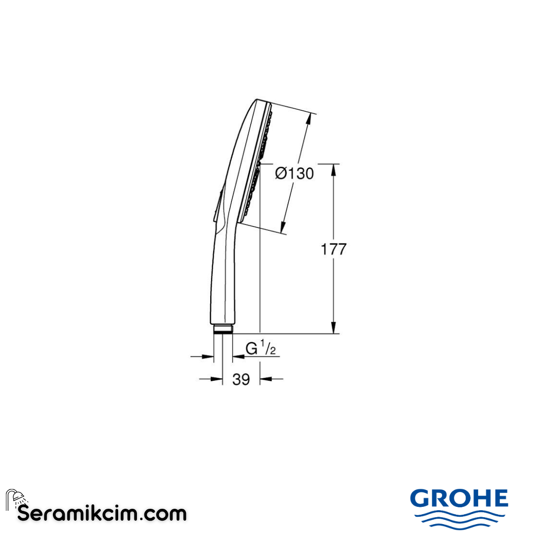 Grohe RainShower SmartActive 130 El Duşu, 3 Akışlı, Parlak Bakır 26574DA0 - 26574DA0