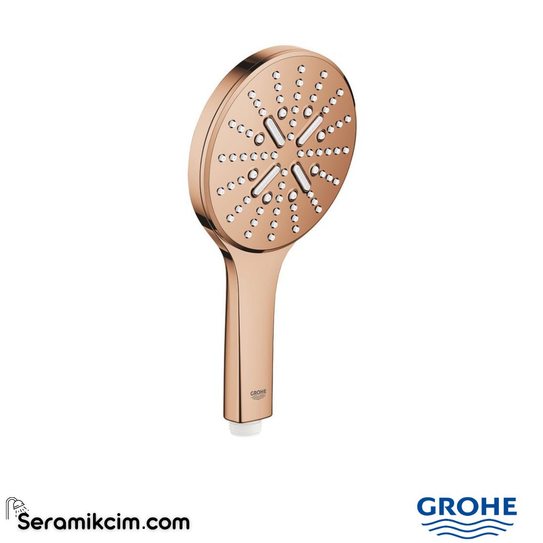 Grohe RainShower SmartActive 130 El Duşu, 3 Akışlı, Parlak Bakır 26574DA0 - 26574DA0