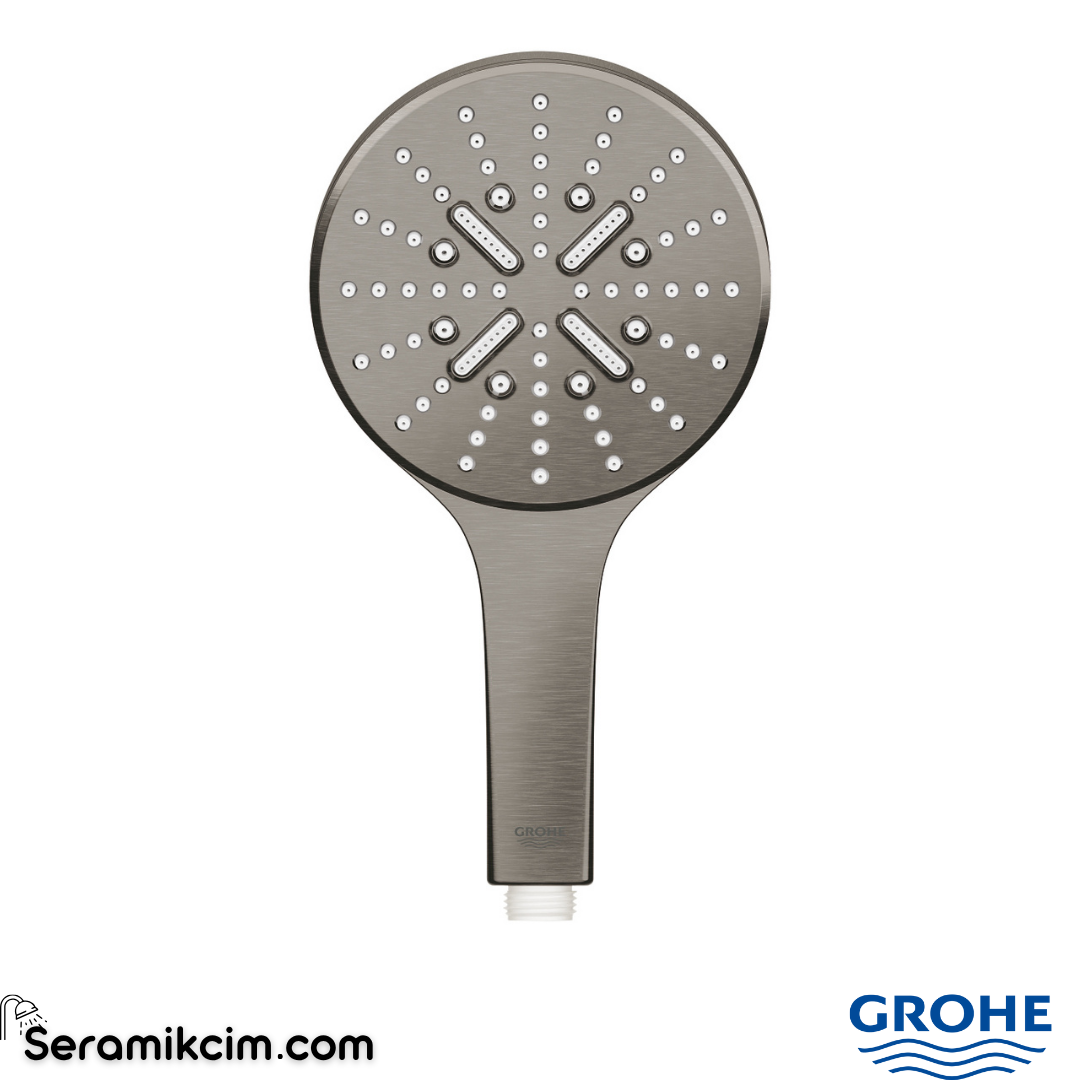 Grohe RainShower SmartActive 130 El Duşu, 3 Fonksiyonlu, Fırçalı Sert Grafit 26574AL0