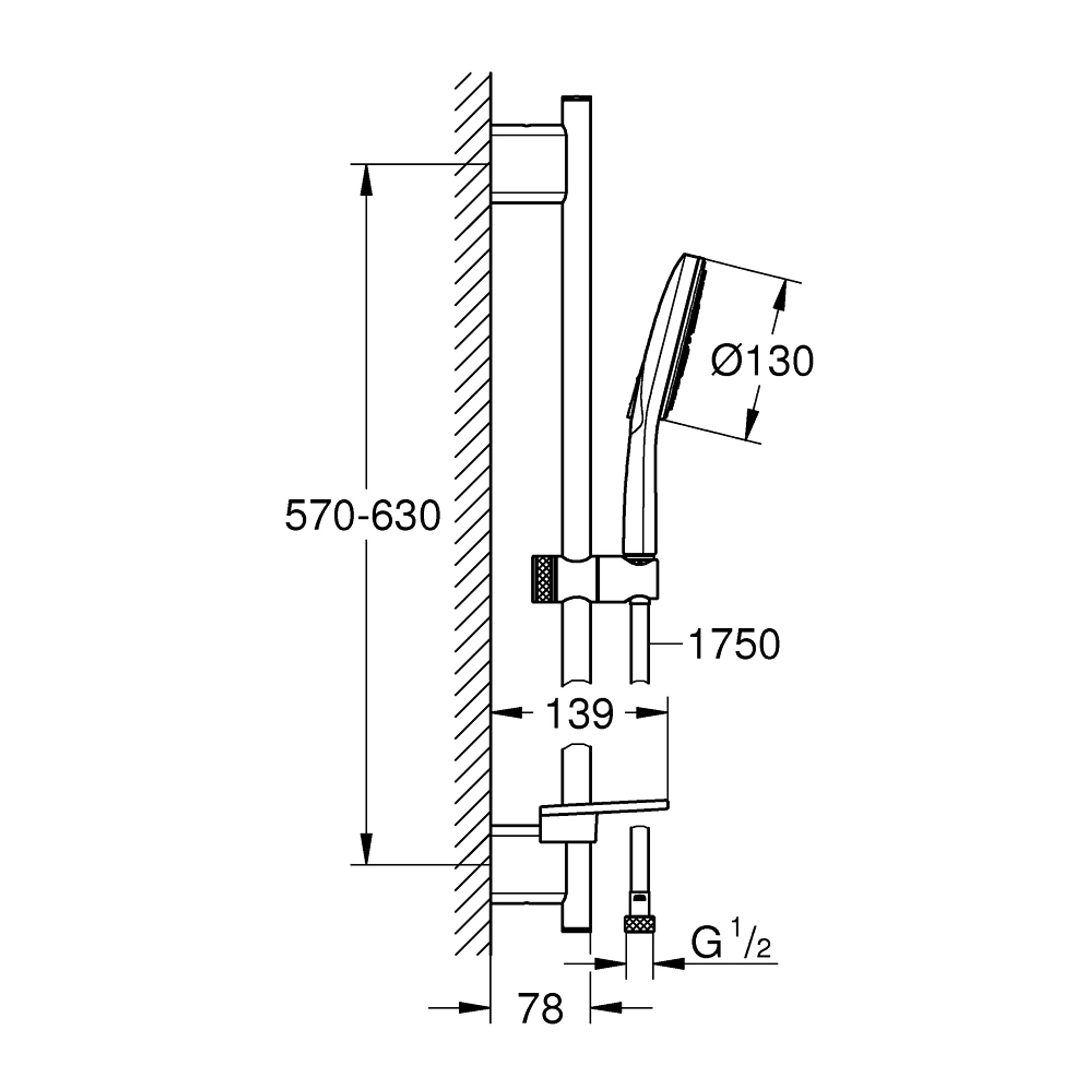 Grohe Rainshower SmartActive 130 Sürgülü Duş Seti 3 Fonksiyonlu Beyaz 26577LS0
