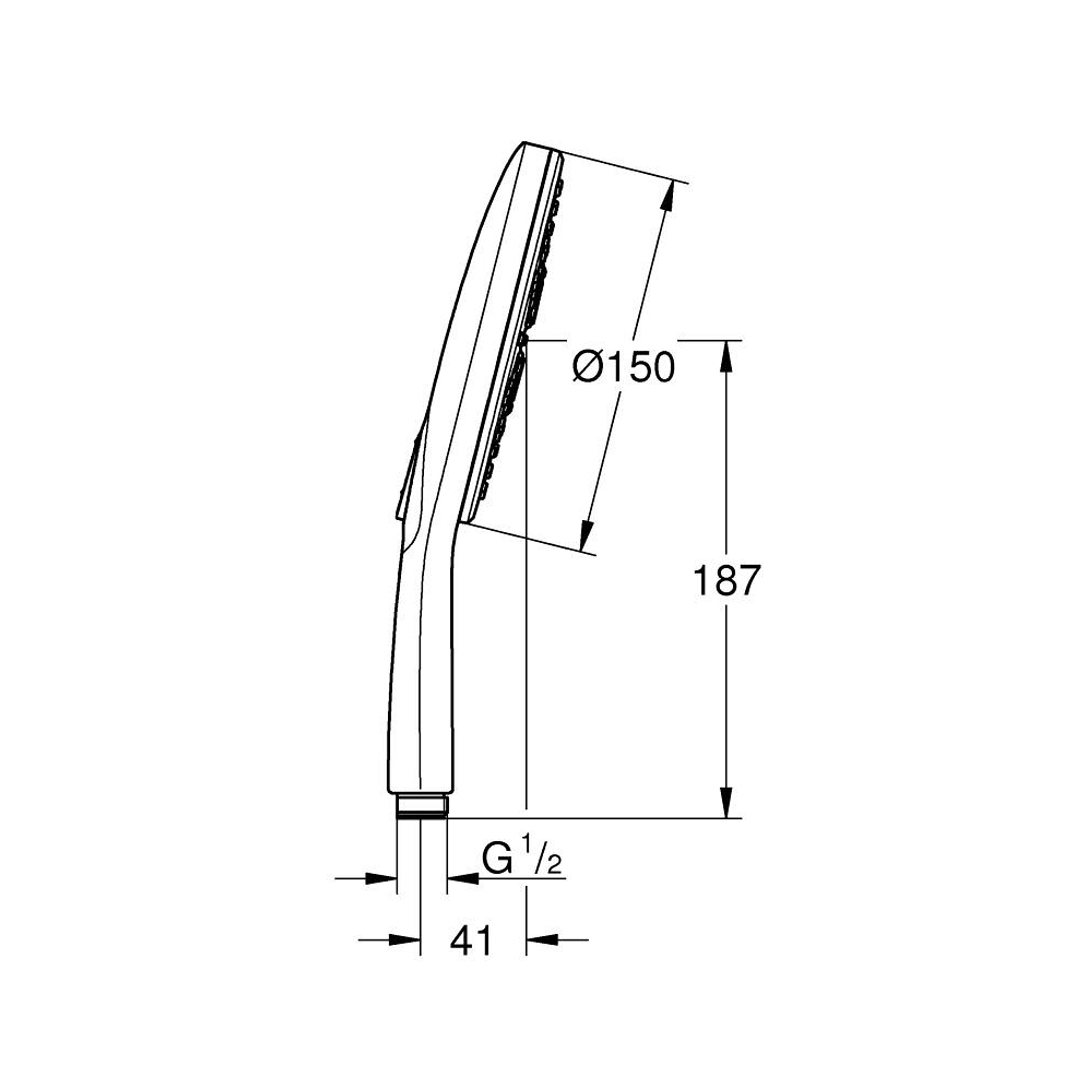Grohe Rainshower SmartActive 150 El Duşu 3 Fonksiyonlu Beyaz 26554LS0
