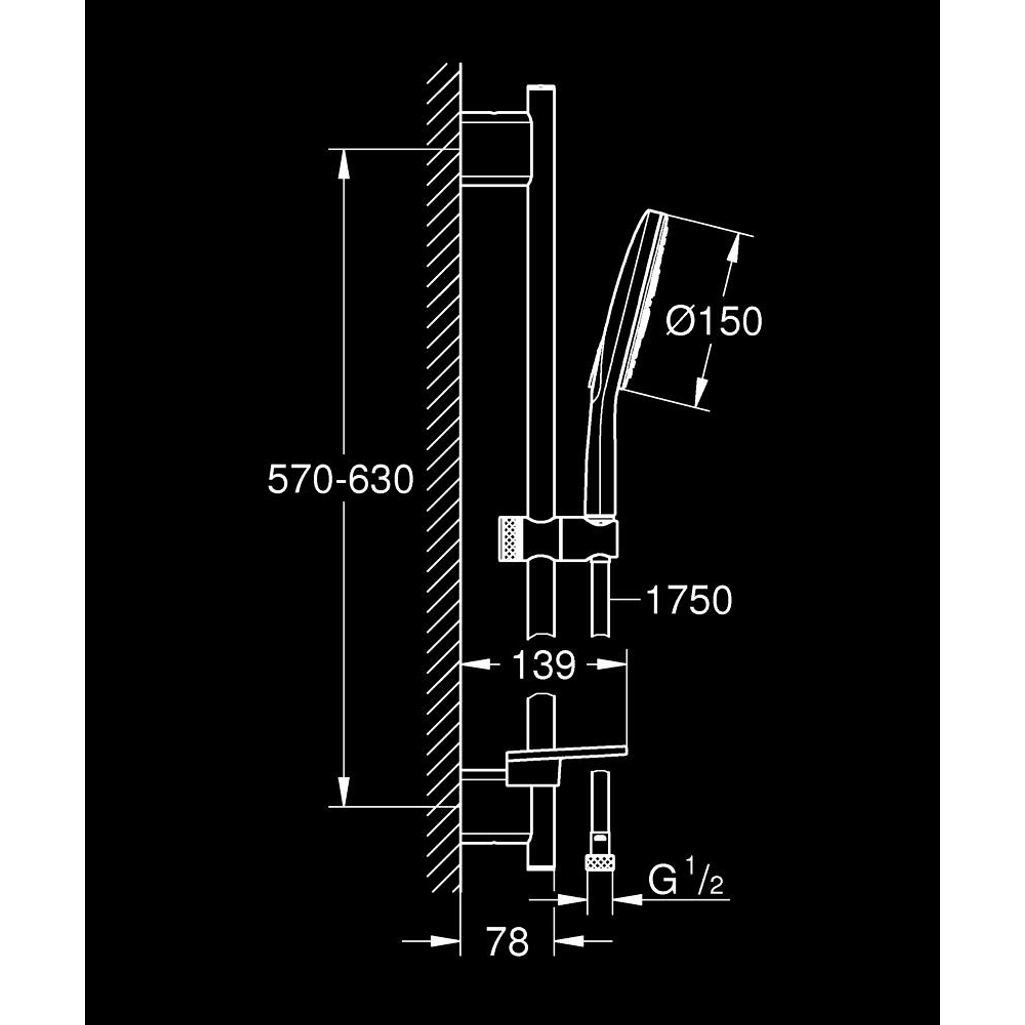 Grohe Rainshower SmartActive 150 Sürgülü Duş Seti 3 Fonksiyonlu Beyaz 26592LS0