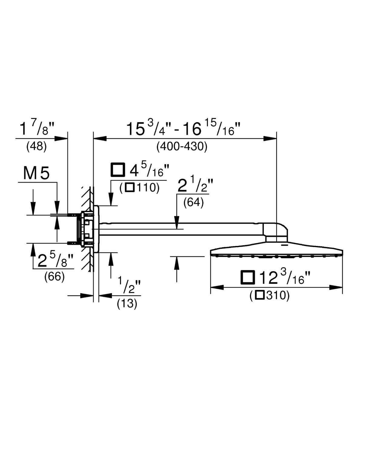 Grohe Rainshower SmartActive 310 Cube Tepe Duşu Seti, 31 cm, 2 Akışlı, Fırçalı Bakır - 26479DL0