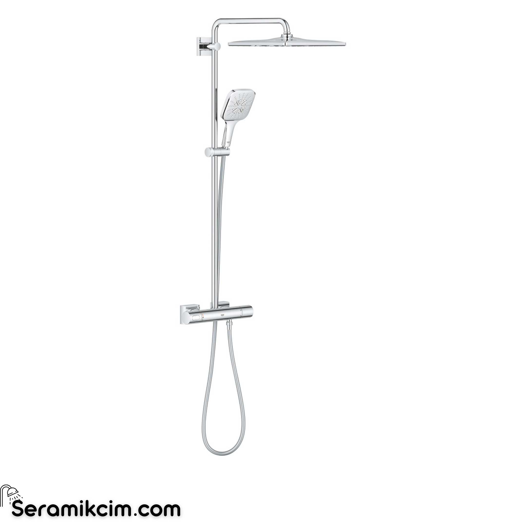 Grohe RainShower SmartActive 310 Cube Duş Bataryalı Duş Sistemi Krom 26652000