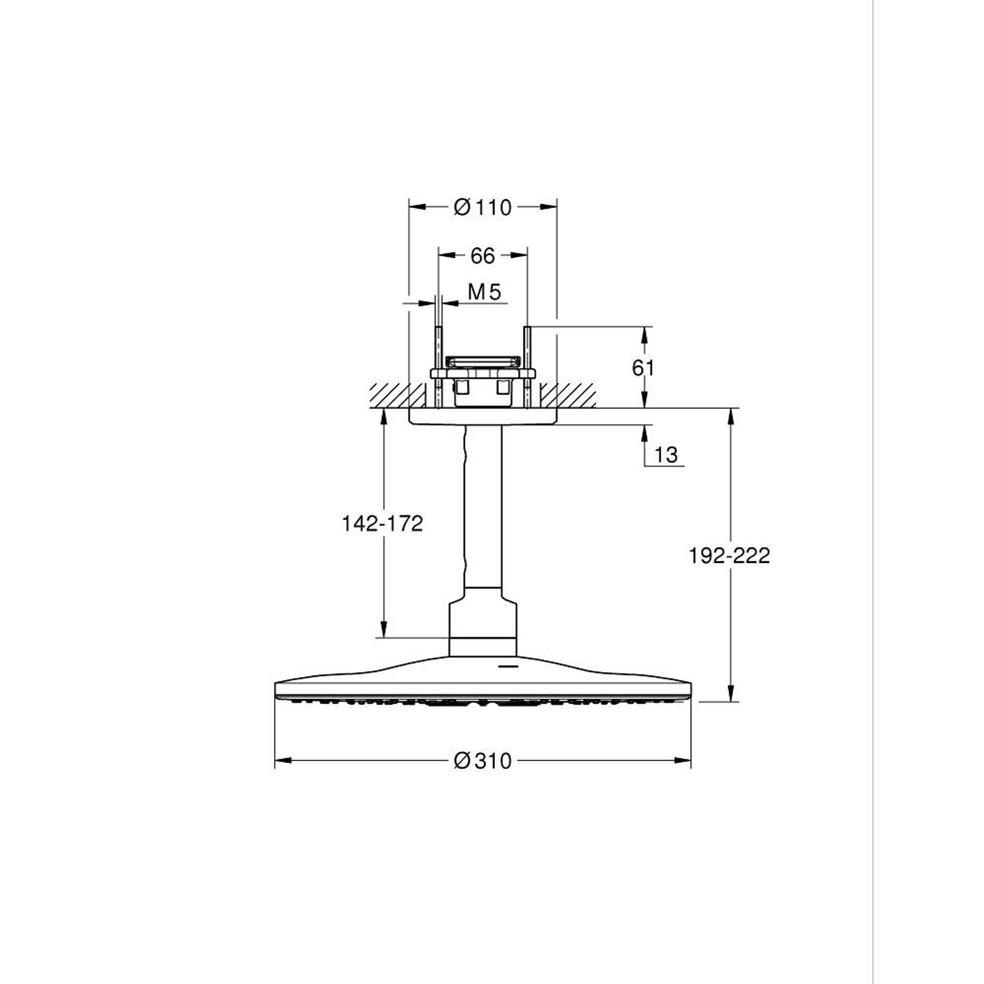 Grohe Rainshower SmartActive 310 Tavandan Tepe Duşu Seti 2 Fonksiyonlu Beyaz 26477LS0